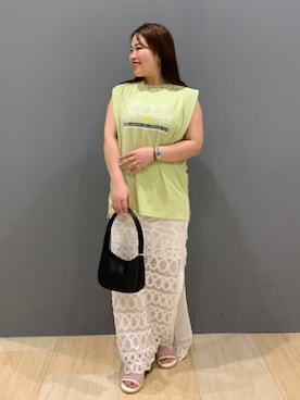 「Ungrid（アングリッド）のアイテム」を使った、田口七海さん（レディース・151cm）の夏コーディネート