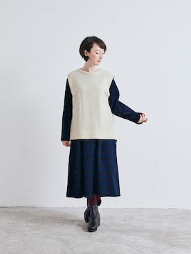 「お洒落さんとつながりたい」｜「アイテム（ブーティ）」を使った、narufactoryさん（レディース・164cm）の冬コーディネート