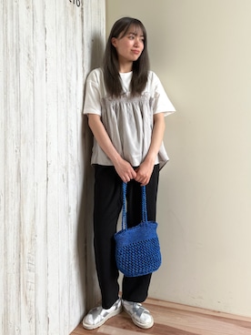 「Samansa Mos2 blue（サマンサモスモスブルー）のアイテム（パンツ）」を使った、87さん（レディース・155cm）の夏コーディネート