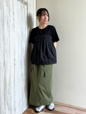 「アイテム（ドレスシューズ、シルバー系）」を使った、87さん（レディース・155cm）の夏コーディネート