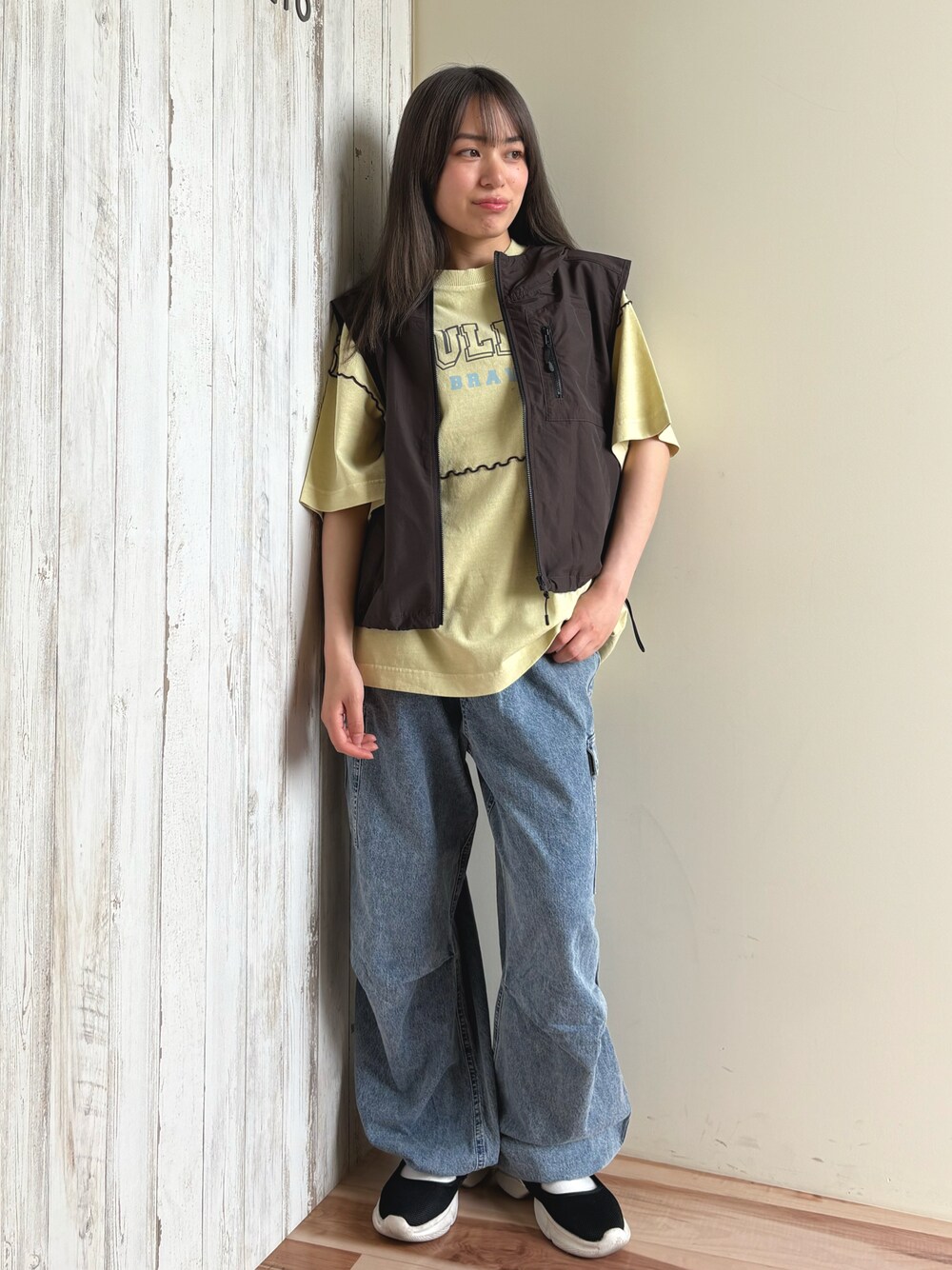 「メロー、Tシャツ、ベスト、カーゴパンツ、ボーイッシュ、ボーイッシュコーデ、SM2、SM2keittioイオンモール堺鉄砲町」｜「SM2のデニム/チノカーゴパンツ（その他パンツ、ブルー系）」を使った、87さん（骨格ウェーブ・レディース・155cm）の夏コーディネートの1枚目の写真