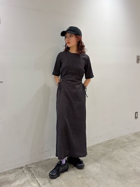 「ASICS（アシックス）のアイテム」を使った、MOMOKA YANAGIYAさん（レディース・158cm）の春コーディネート