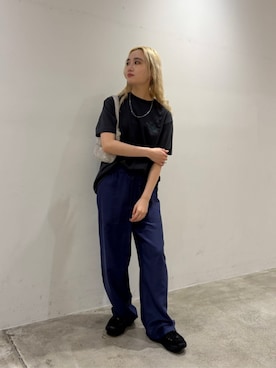 レインボー様②C6264 AmericanaスリットTシャツコーデ AMERICANAのTシャツ/カットソーを使った人気ファッション