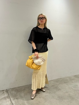 「RACAL（ラカル）のアイテム」を使った、MOMOKA YANAGIYAさん（レディース・158cm）の夏コーディネート