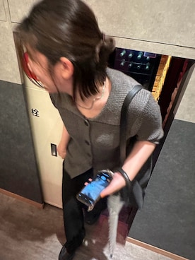「select MOCA（セレクトモカ）のハーフスリーブサマーニットカーディガン（カーディガン/ボレロ）」を使った、takijjjさん（レディース・158cm）の夏コーディネート