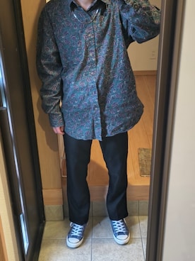 「Cambridge Classicsのアイテム（シャツ/ブラウス、グリーン系）」を使った、shou1129exさん（メンズ・165cm）の春コーディネート