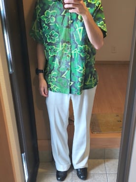 「Duke of Hollywoodのアイテム（シャツ/ブラウス、グリーン系）」を使った、shou1129exさん（メンズ・165cm）の夏コーディネート