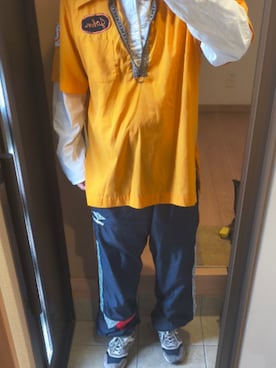 「King Louie（キングルイ）のアイテム（シャツ/ブラウス、オレンジ系）」を使った、shou1129exさん（メンズ・165cm）の夏コーディネート