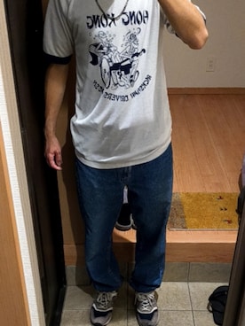 「THE T-SHIRT PEOPLE LTDのアイテム（Tシャツ/カットソー、ホワイト系）」を使った、shou1129exさん（メンズ・165cm）の夏コーディネート