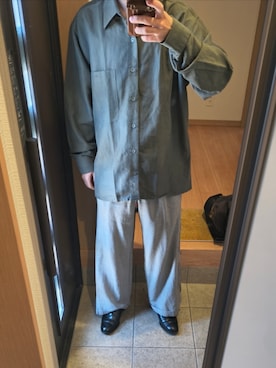 「L. MILLERのアイテム（シャツ/ブラウス、グリーン系）」を使った、shou1129exさん（メンズ・165cm）の春コーディネート