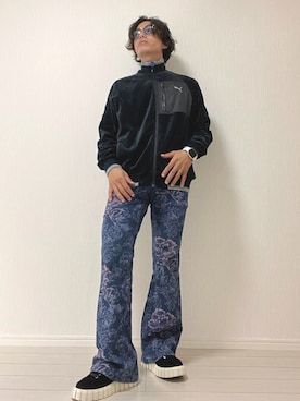「PUMA（プーマ）のアイテム（ジャージ）」を使った、Sawaさん（メンズ・170cm）の秋コーディネート