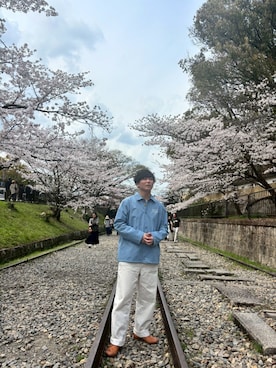 「PADRONE（パドローネ）のアイテム（シューズ）」を使った、Andyさん（メンズ・173cm）の春コーディネート