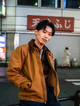 「アイテム（カバーオール）」を使った、TENPR@_OUDONさん（メンズ・170cm）の冬コーディネート