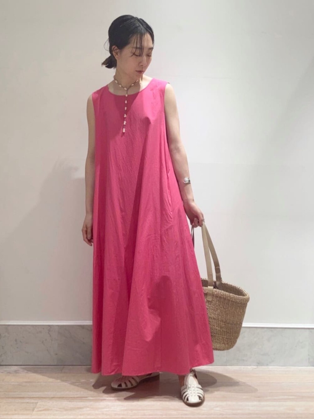 美品　GALERIE VIE ノースリーブピンクワンピース PINK HOUSE / 海外限定グラデーションチュールノースリーブ