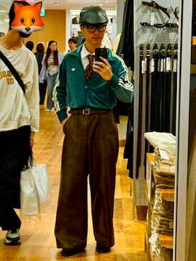 「アイテム（ハンチング/ベレー帽）」を使った、しぶさん（メンズ・171cm）の秋コーディネート