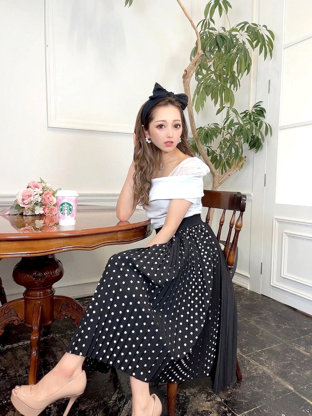 「ママファッション、低身長コーデ、低身長女子、ママコーデ、お出かけコーデ、夏コーデ、Darlingcoco、低身長ママ、低身長」｜「Darling cocoのアイテム（トップス、ホワイト系）」を使った、ダーリンココさん（レディース・152cm）の夏コーディネートの1枚目の写真