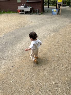 「quoti use fith（クゥオティ　ユース　フィス）のアイテム（オールインワン・サロペット）」を使った、souriko02さん（キッズ・80cm）の秋コーディネート