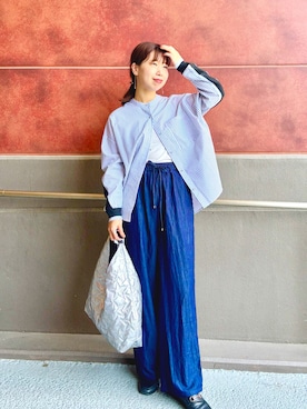 「ストライプ」｜すずき ちかさん（レディース・161cm）の秋コーディネート