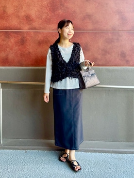 「秋服」｜「アイテム（ベスト）」を使った、すずき ちかさん（レディース・161cm）の秋コーディネート