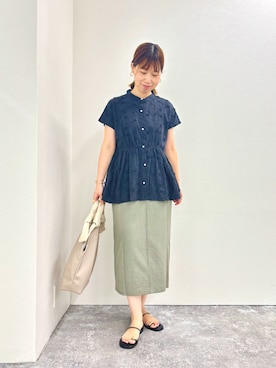 「刺繍」｜すずき ちかさん（レディース・161cm）の夏コーディネート