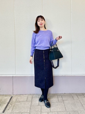 「アイテム（イヤリング）」を使った、すずき ちかさん（レディース・161cm）の冬コーディネート