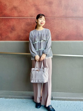 「ティアードブラウス」｜すずき ちかさん（レディース・161cm）の秋コーディネート