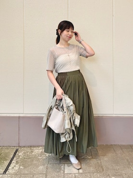 「MICO COULIER（ミコクリエ）のアイテム」を使った、すずき ちかさん（レディース・161cm）の夏コーディネート