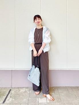「MICO COULIER（ミコクリエ）のアイテム」を使った、すずき ちかさん（レディース・161cm）の夏コーディネート
