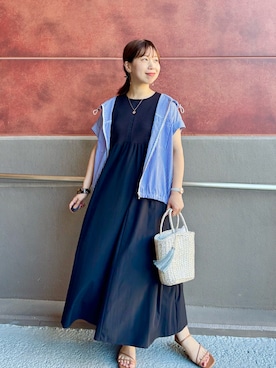 「アイテム（ワンピース）」を使った、すずき ちかさん（レディース・161cm）の夏コーディネート
