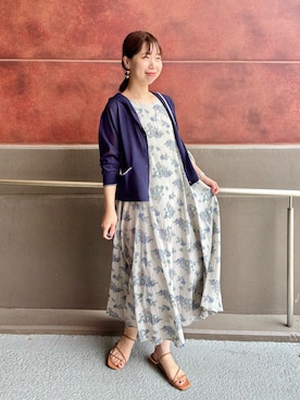「ニットカーディガン」｜すずき ちかさん（レディース・161cm）の夏コーディネート