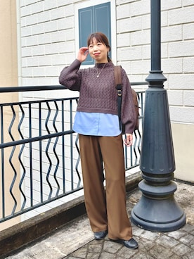 「NOLLEY'S LIGHT（ノーリーズライト）のアイテム」を使った、すずき ちかさん（レディース・161cm）の冬コーディネート