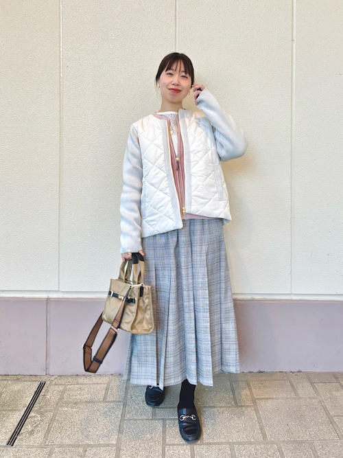 セール】中綿×ニット切替ノーカラージャケット（ブルゾン）｜MICO