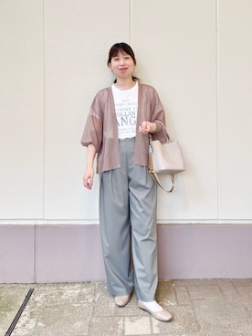 「MICO COULIER（ミコクリエ）のアイテム」を使った、すずき ちかさん（レディース・161cm）の夏コーディネート