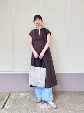 「MICO COULIER（ミコクリエ）のアイテム」を使った、すずき ちかさん（レディース・161cm）の夏コーディネート