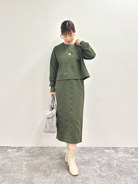 「ケーブル」｜すずき ちかさん（レディース・161cm）の秋コーディネート