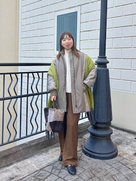 「アイテム（ダッフルコート）」を使った、すずき ちかさん（レディース・161cm）の冬コーディネート