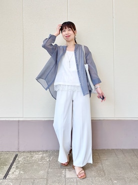 「MICO COULIER（ミコクリエ）のアイテム」を使った、すずき ちかさん（レディース・161cm）の夏コーディネート