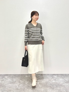 「アイテム（イヤリング）」を使った、すずき ちかさん（レディース・161cm）の冬コーディネート