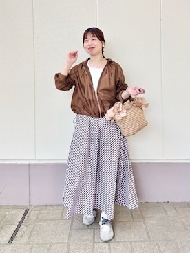 「MICO COULIER（ミコクリエ）のアイテム」を使った、すずき ちかさん（レディース・161cm）の春コーディネート