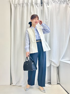 「ペプラムジレ」｜すずき ちかさん（レディース・161cm）の冬コーディネート
