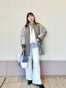 「アイテム（ダッフルコート）」を使った、すずき ちかさん（レディース・161cm）の冬コーディネート