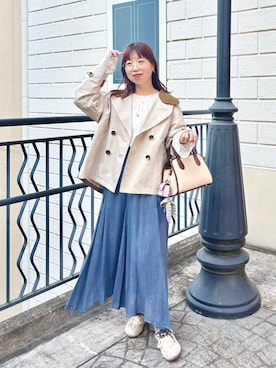 「アイテム（チャーム）」を使った、すずき ちかさん（レディース・161cm）の春コーディネート