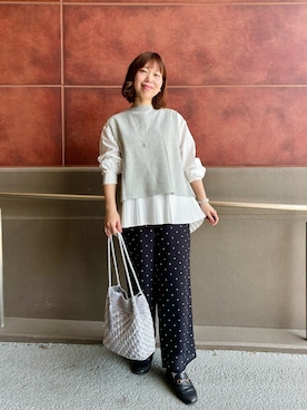 「ドットパンツ」｜すずき ちかさん（レディース・161cm）の春コーディネート