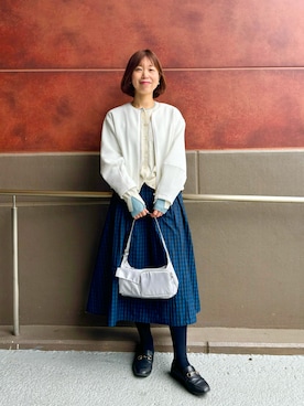 「デイリーカジュアル」｜「アイテム（ブルゾン）」を使った、すずき ちかさん（レディース・161cm）の冬コーディネート