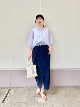 「NOLLEY’S（ノーリーズ）のアイテム」を使った、すずき ちかさん（レディース・161cm）の夏コーディネート