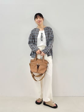 「MOHI（モヒ）のアイテム」を使った、すずき ちかさん（レディース・161cm）の夏コーディネート