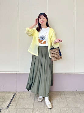 「MICO COULIER（ミコクリエ）のアイテム」を使った、すずき ちかさん（レディース・161cm）の春コーディネート