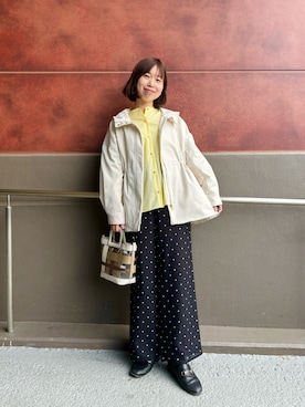 「ドットパンツ」｜すずき ちかさん（レディース・161cm）の春コーディネート