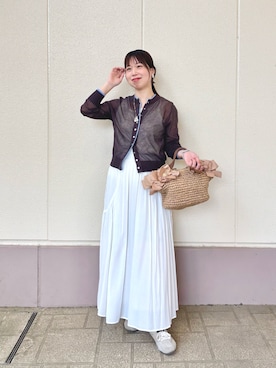 「MICO COULIER（ミコクリエ）のアイテム」を使った、すずき ちかさん（レディース・161cm）の春コーディネート