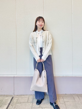 「アイテム（イヤリング）」を使った、すずき ちかさん（レディース・161cm）の冬コーディネート